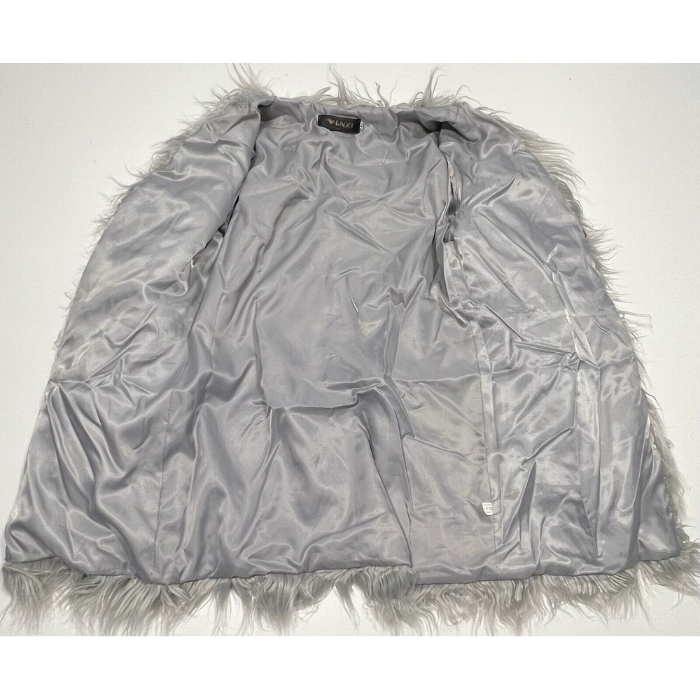 Wenxi Women's Faux Fur Jacket Gray Size M - Picture 4 of 8